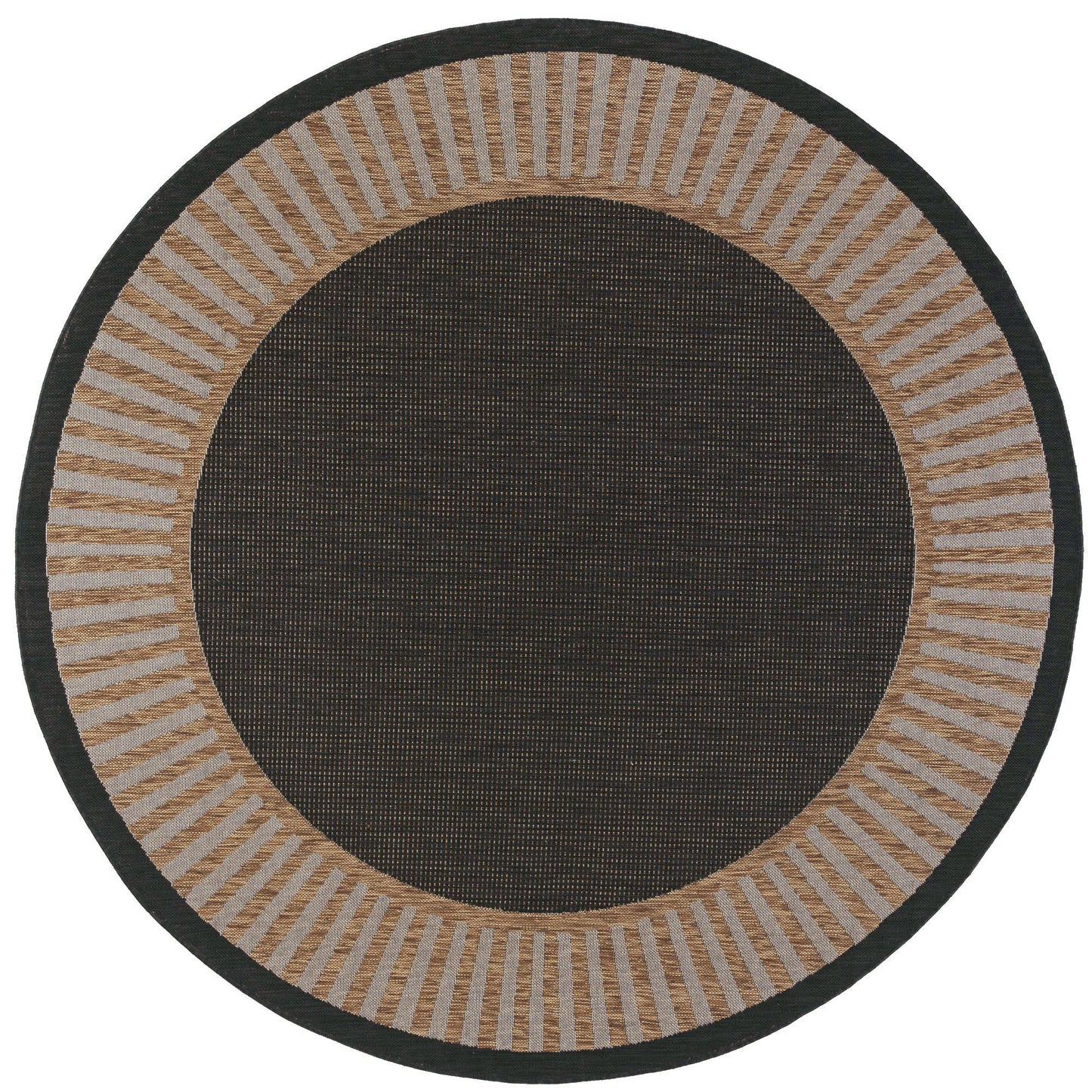 Tayse Striped Border Area Rug ECO11-Elgin Transitional Flat Weave Indoor/Outdoor Polypropylene