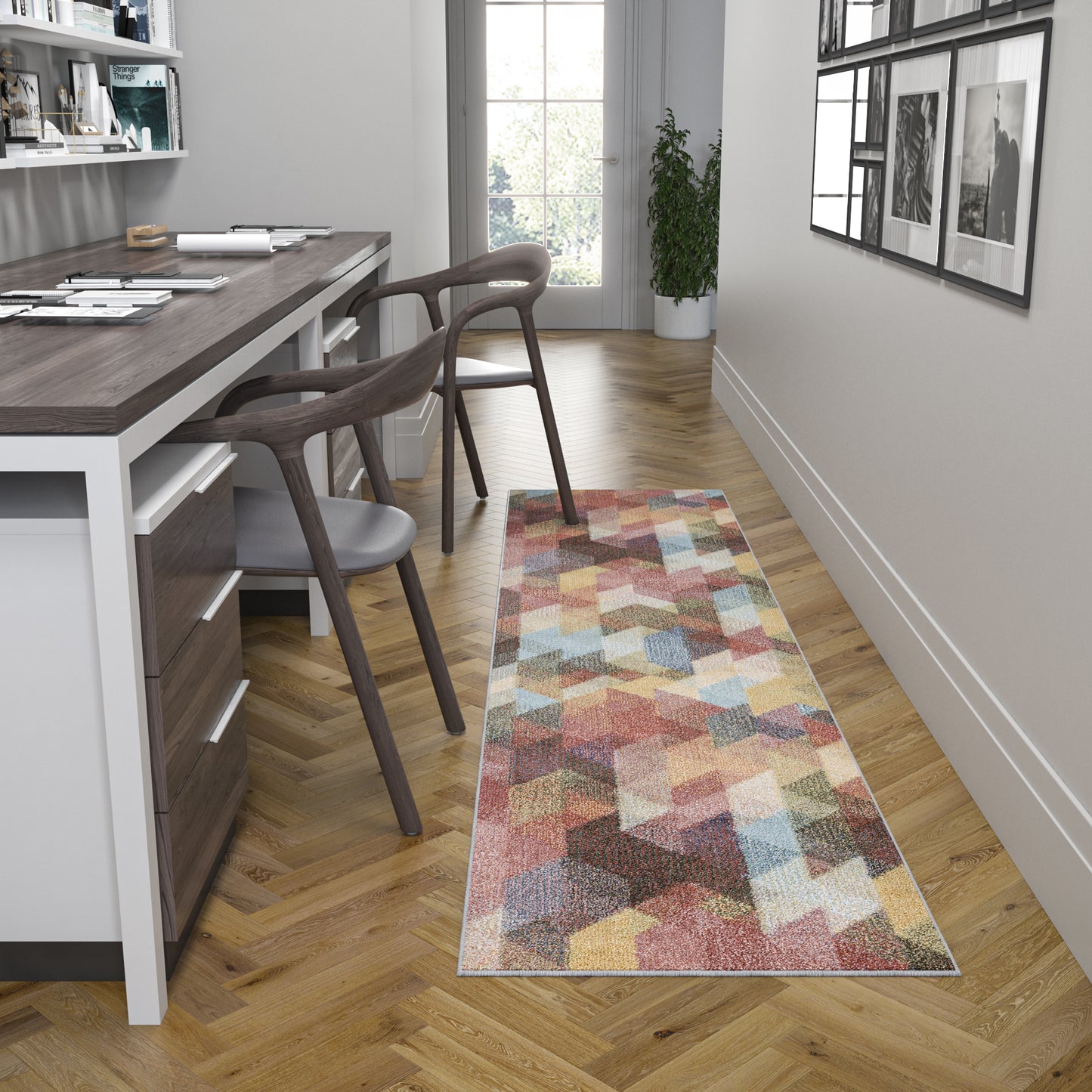 Tayse Abstract Area Rug REI19-Declan Contemporary Cut Pile Indoor Polypropylene