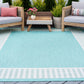 Tayse Striped Border Area Rug ECO11-Elgin Transitional Flat Weave Indoor/Outdoor Polypropylene