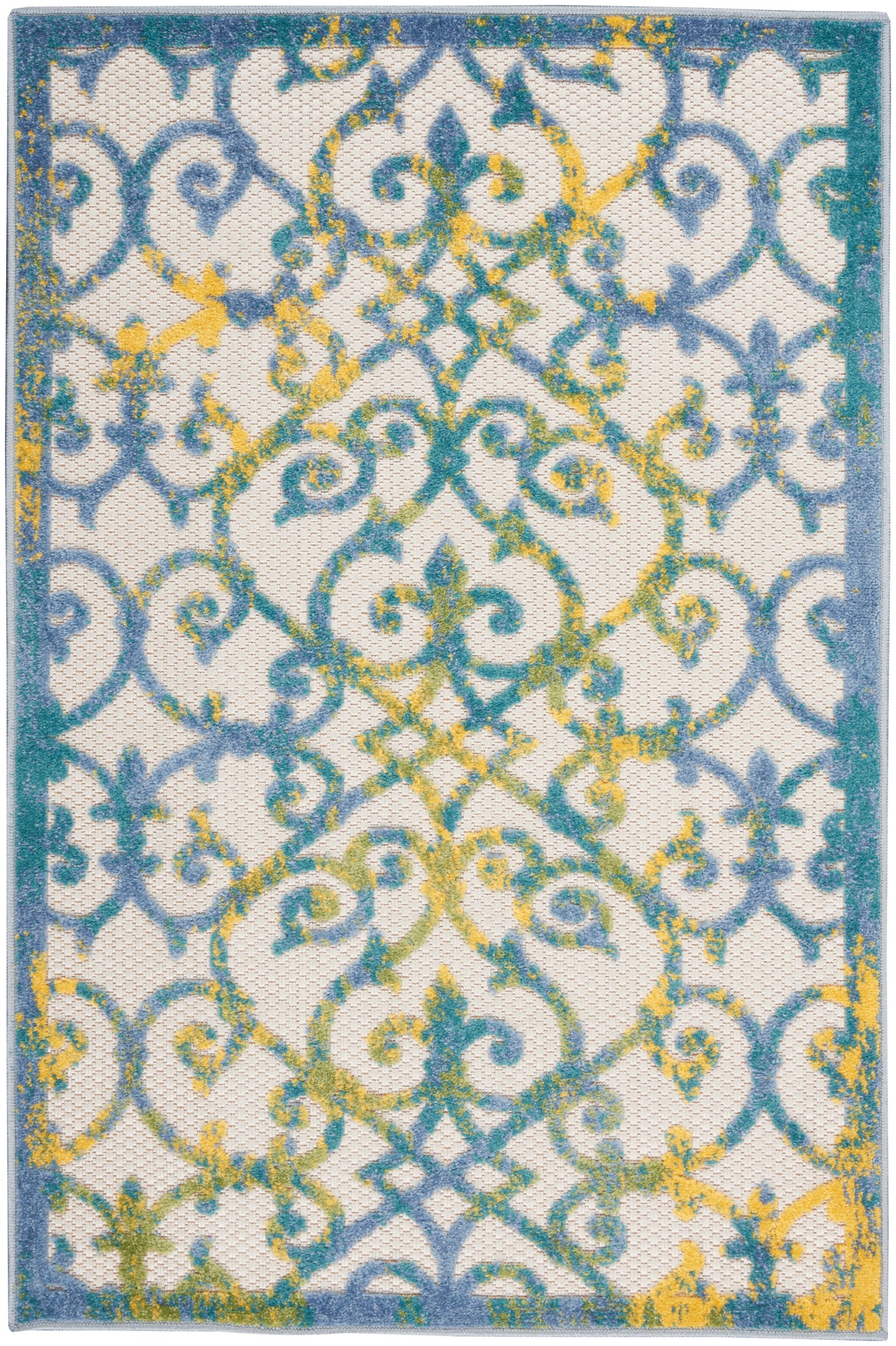 Nourison Home Aloha ALH21 Contemporary Trellis Indoor/Outdoor Area Rug