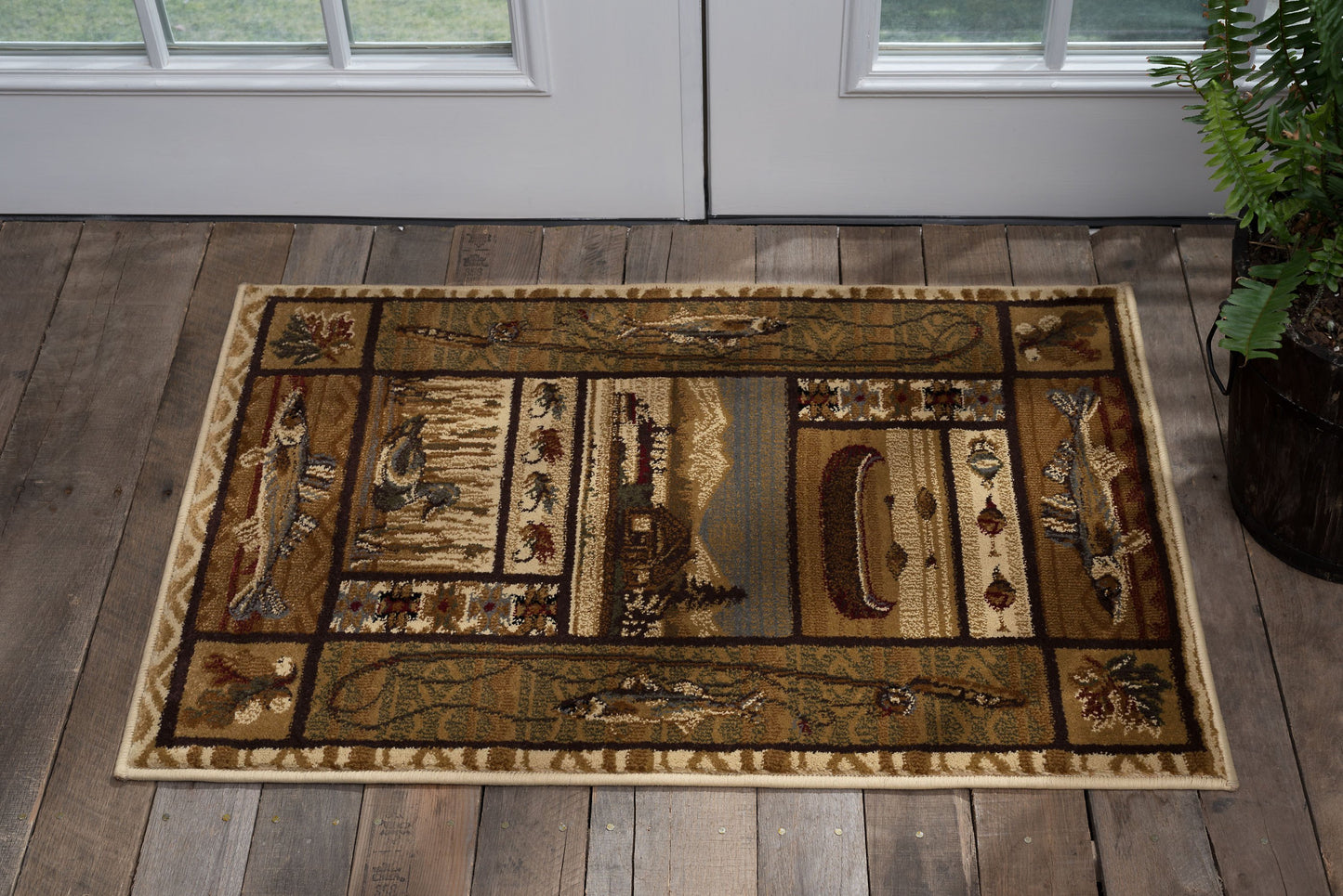 Tayse Lodge Area Rug NTR66-Lodge Retreat Novelty Cut Pile Indoor Polypropylene