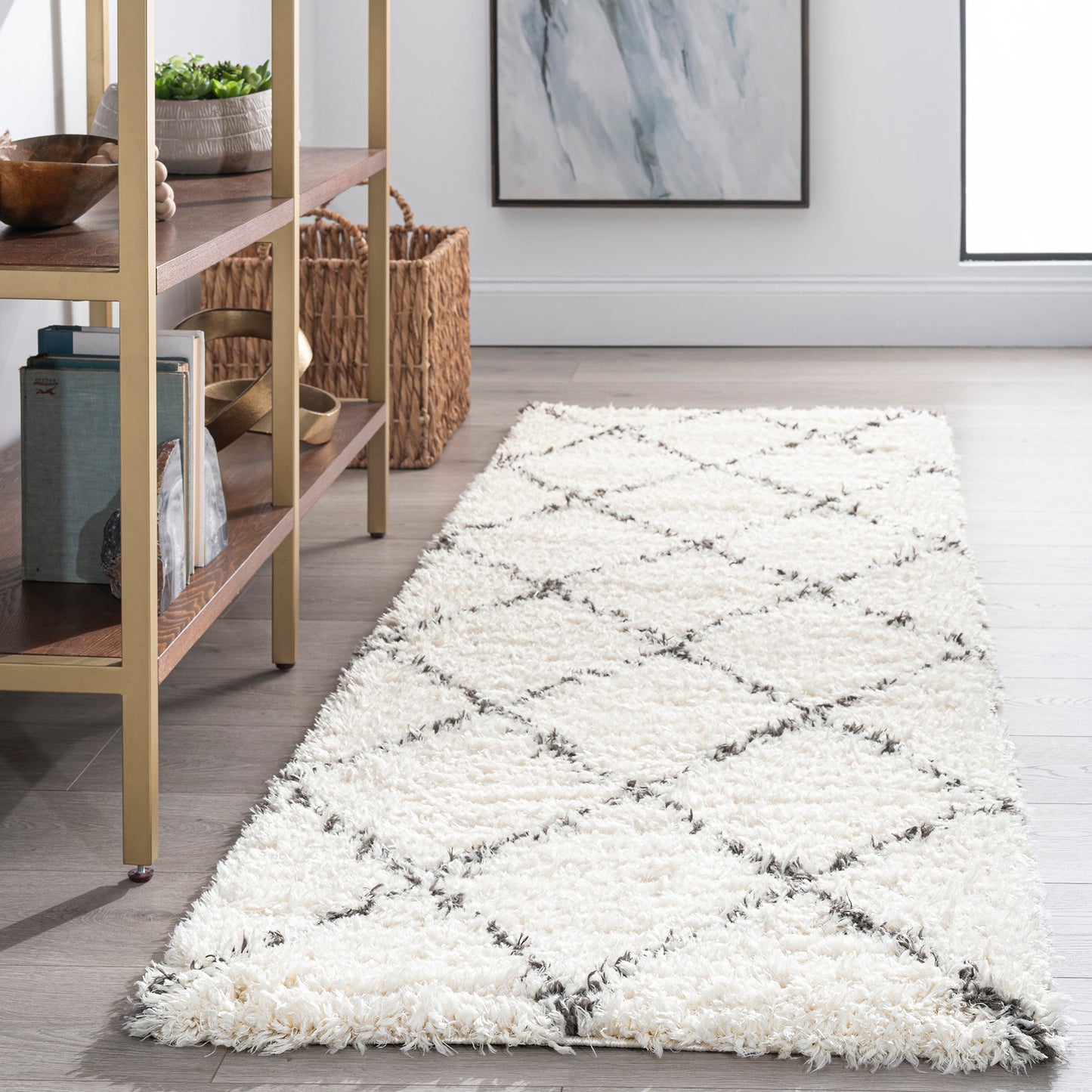 Tayse Diamond Area Rug HEA11-Harold Contemporary Cut Pile Indoor Polyester