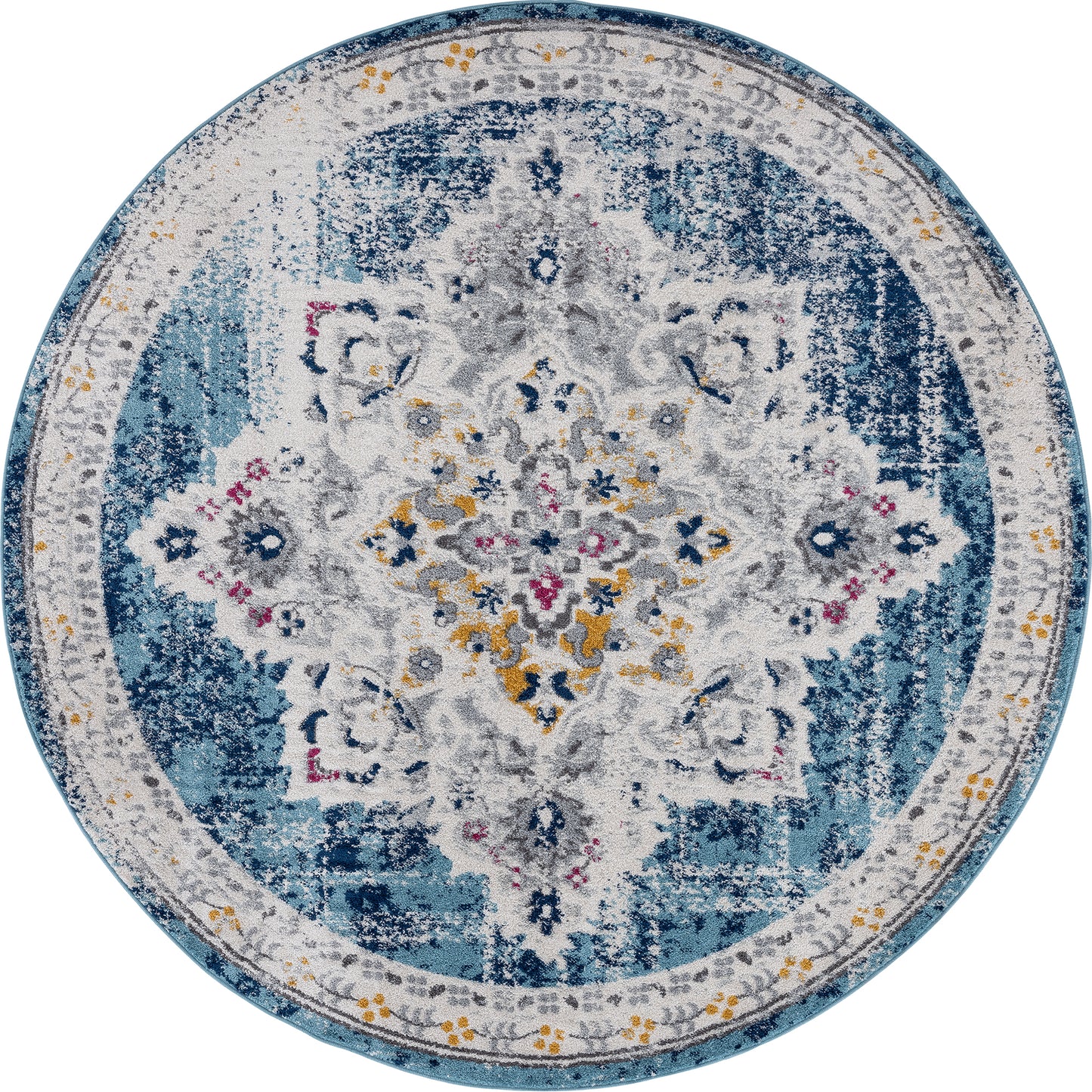 Tayse Medallion Area Rug DIA18-Kaitlyn Traditional Cut Pile Indoor Polypropylene