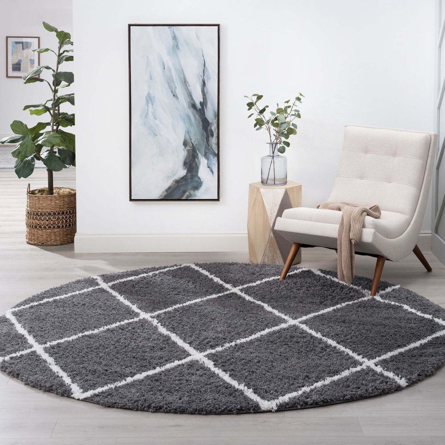 Tayse Diamond Area Rug JRS11-Mira Contemporary Cut Pile Indoor Polypropylene