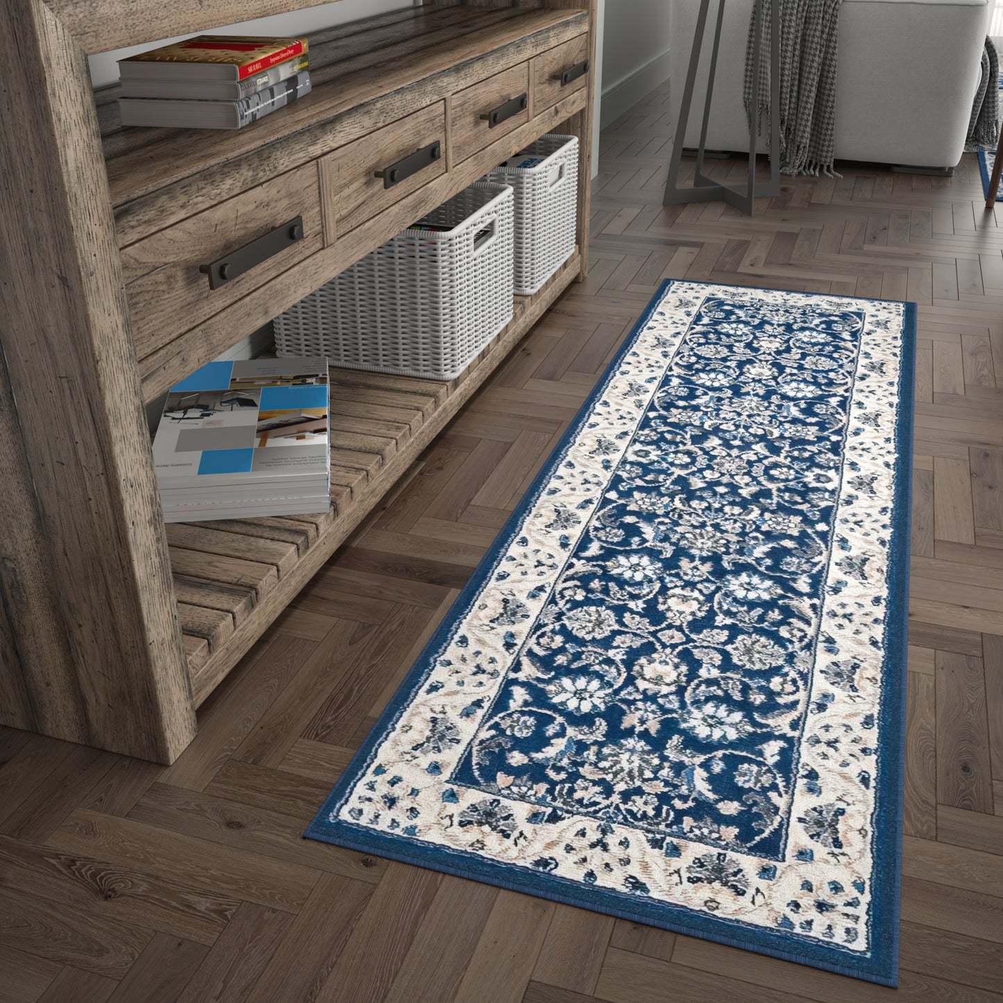 Tayse Floral Area Rug MDN46-Tessie Traditional Cut Pile Indoor Polypropylene