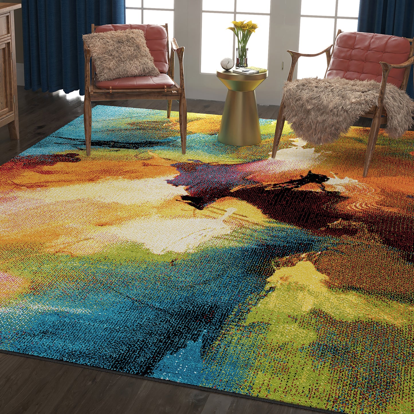 Tayse Abstract Area Rug AVN17-Vida Contemporary Cut Pile Indoor Polypropylene