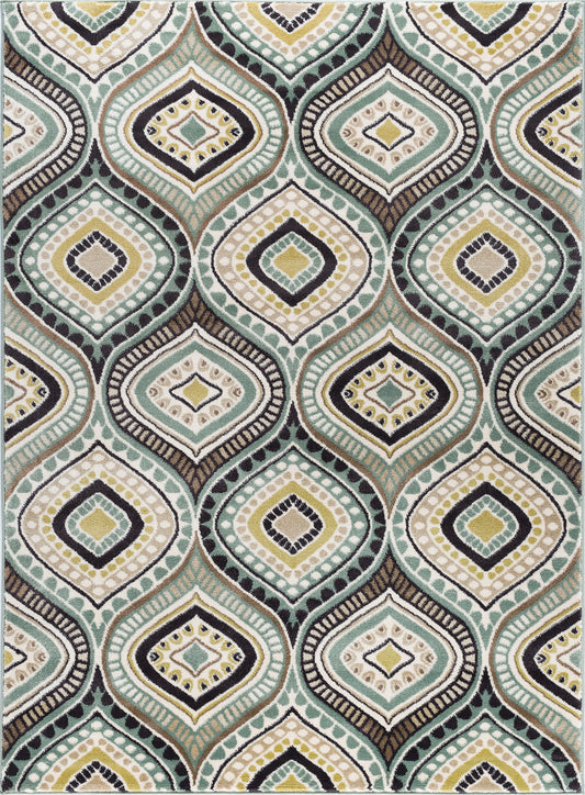 Tayse Abstract Area Rug CPR10-Aurora Contemporary Cut Pile Indoor Polypropylene