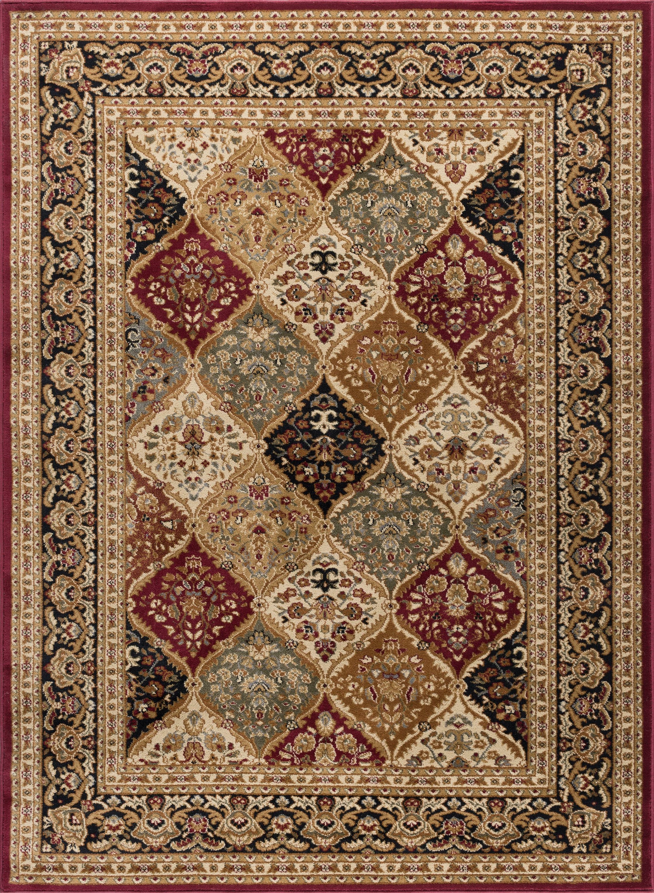 Tayse Border Area Rug SNS47-Princeton Transitional Cut Pile Indoor Pol ...