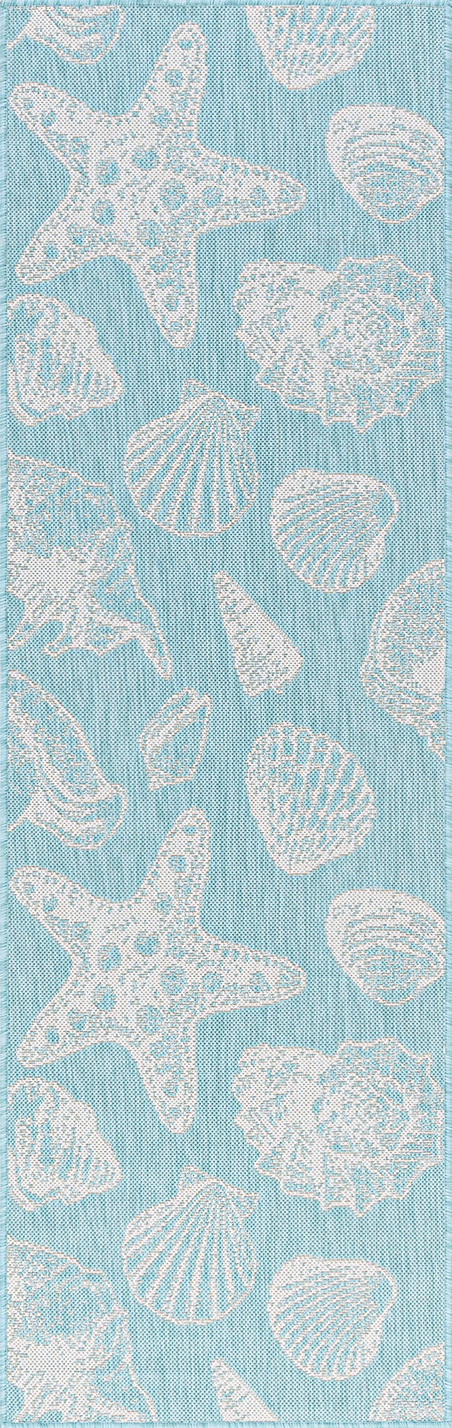 Tayse Coastal Area Rug ECO14-Sanibel Novelty Flat Weave Indoor/Outdoor Polypropylene