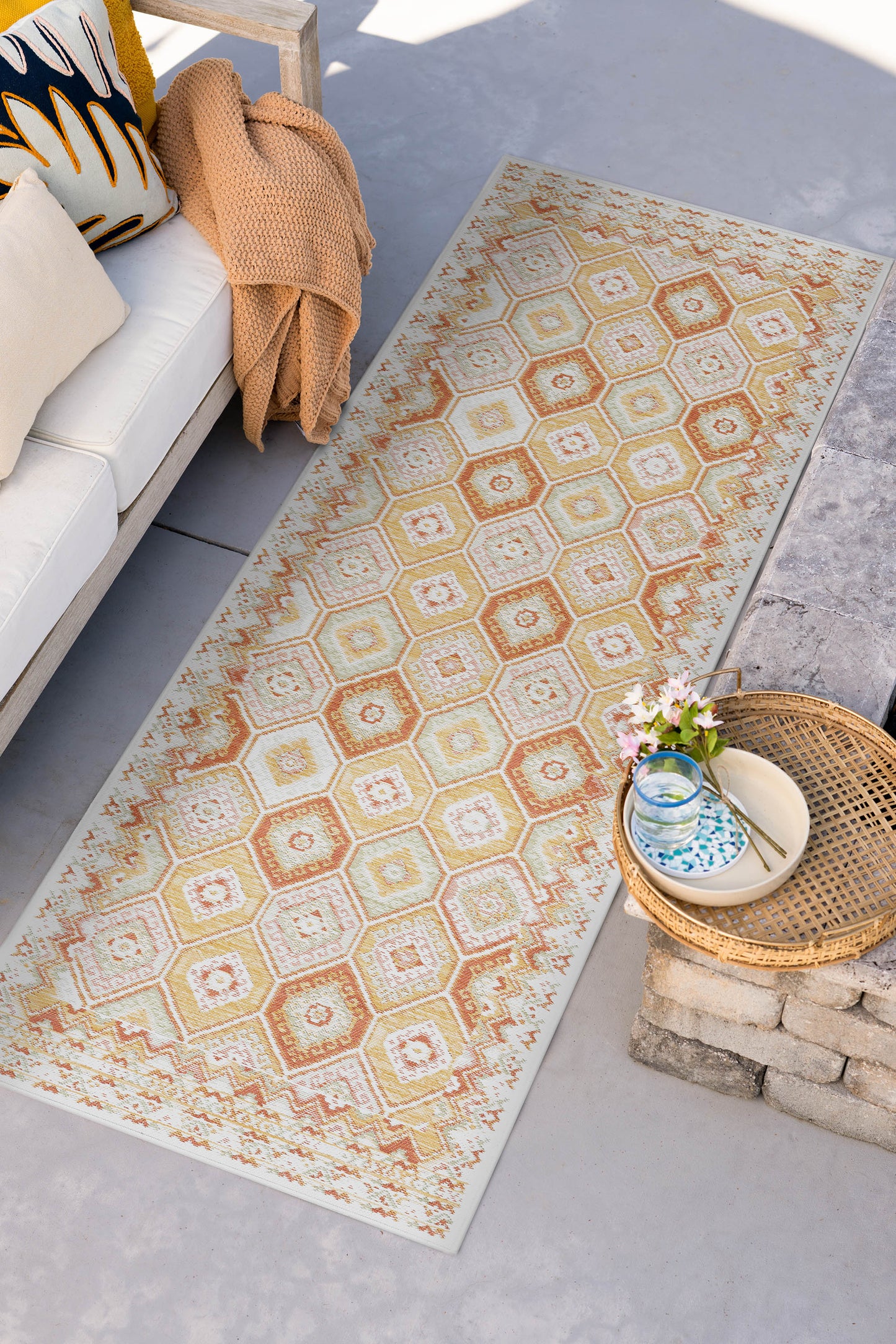 Tayse Geometric Area Rug FLO10-Matthew Contemporary Flat Weave Indoor/Outdoor Polypropylene