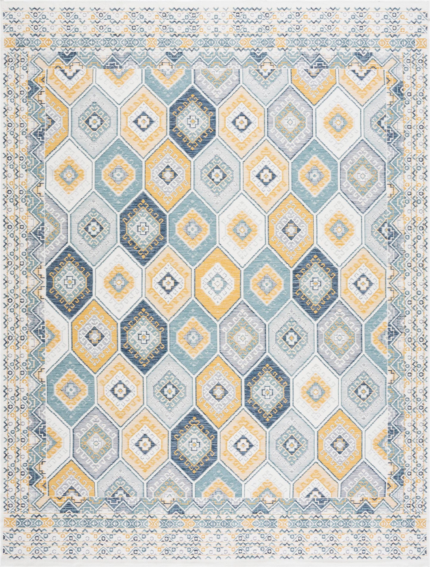 Tayse Geometric Area Rug FLO10-Matthew Contemporary Flat Weave Indoor/Outdoor Polypropylene