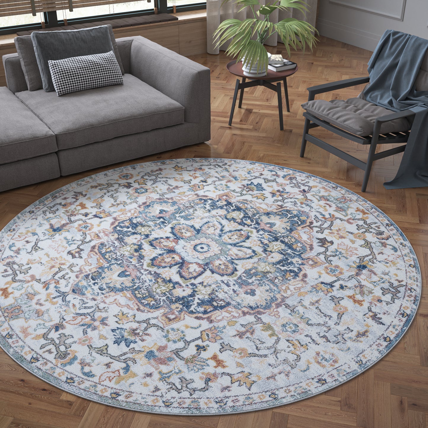 Tayse Oriental Area Rug REI12-Antonia Traditional Cut Pile Indoor Polypropylene