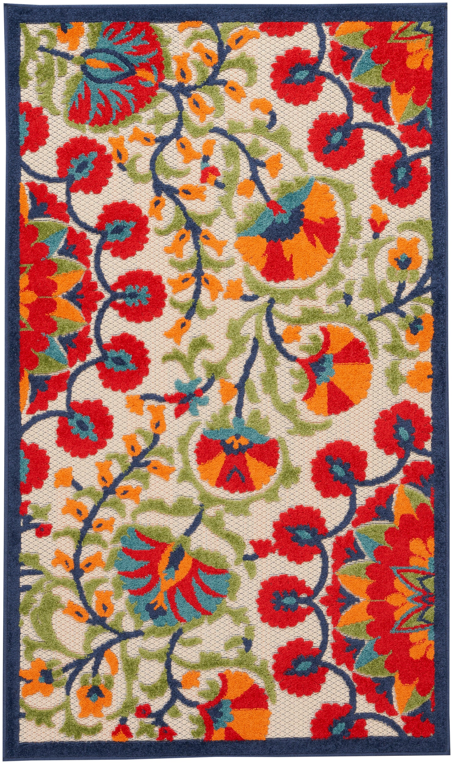 Nourison Home Aloha ALH20 Transitional Floral Indoor/Outdoor Area Rug