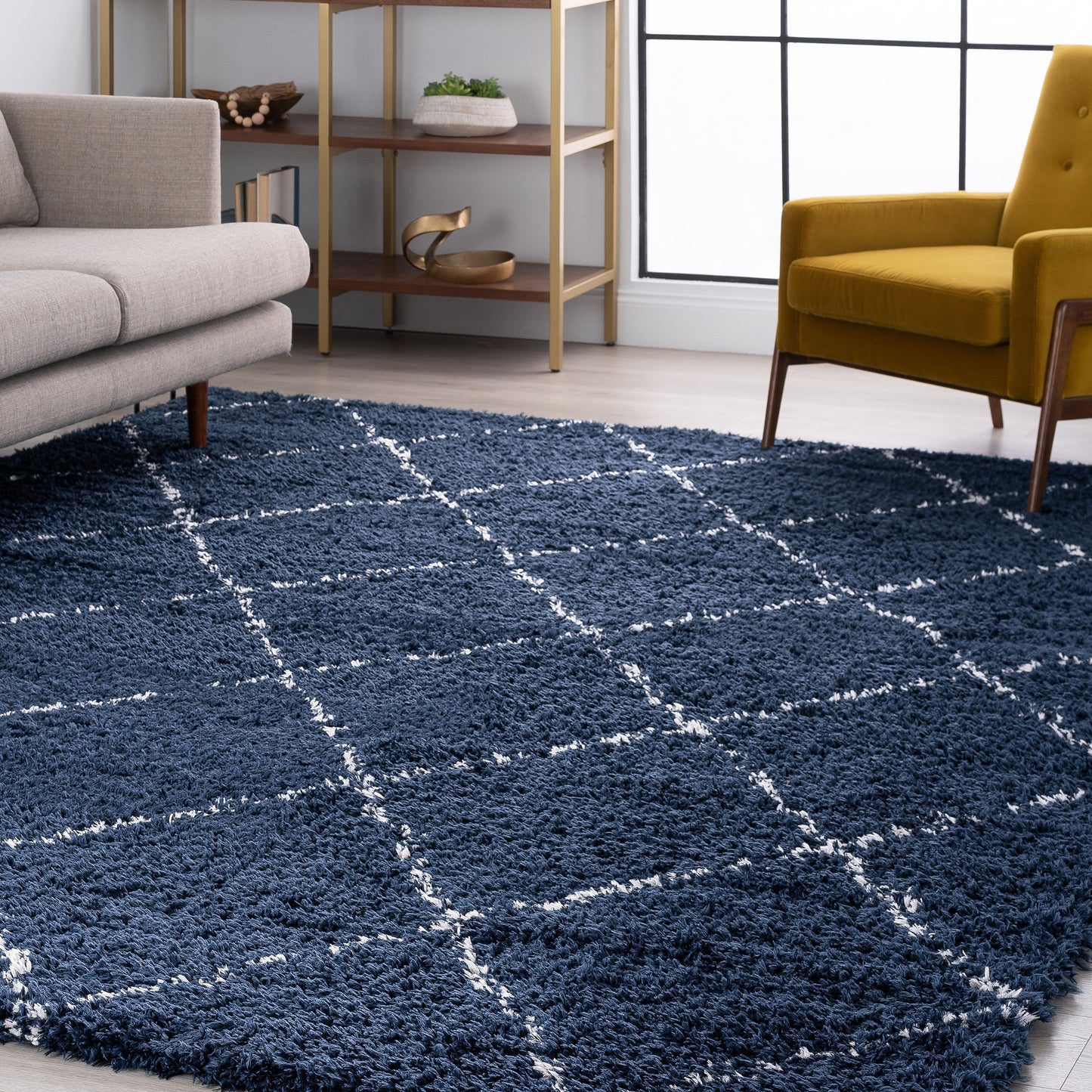 Tayse Diamond Area Rug HEA11-Harold Contemporary Cut Pile Indoor Polyester