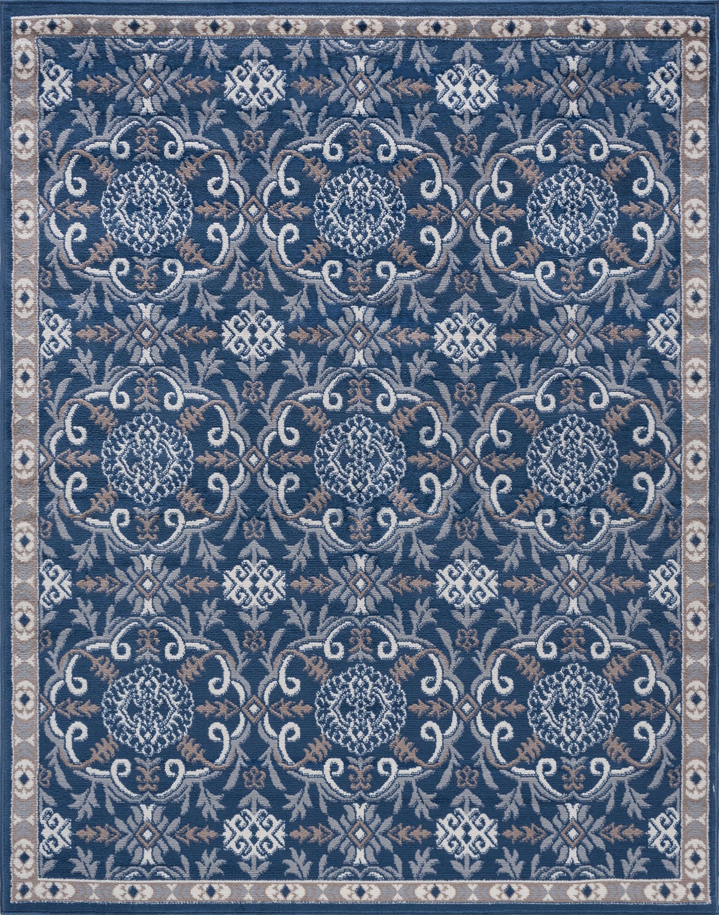 Tayse Damask Area Rug HMP38-Izel Traditional Cut Pile Indoor Polypropylene