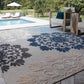 Tayse Floral Area Rug OAS11-Octavia Modern Cut & Flat Weave Indoor/Outdoor Polypropylene