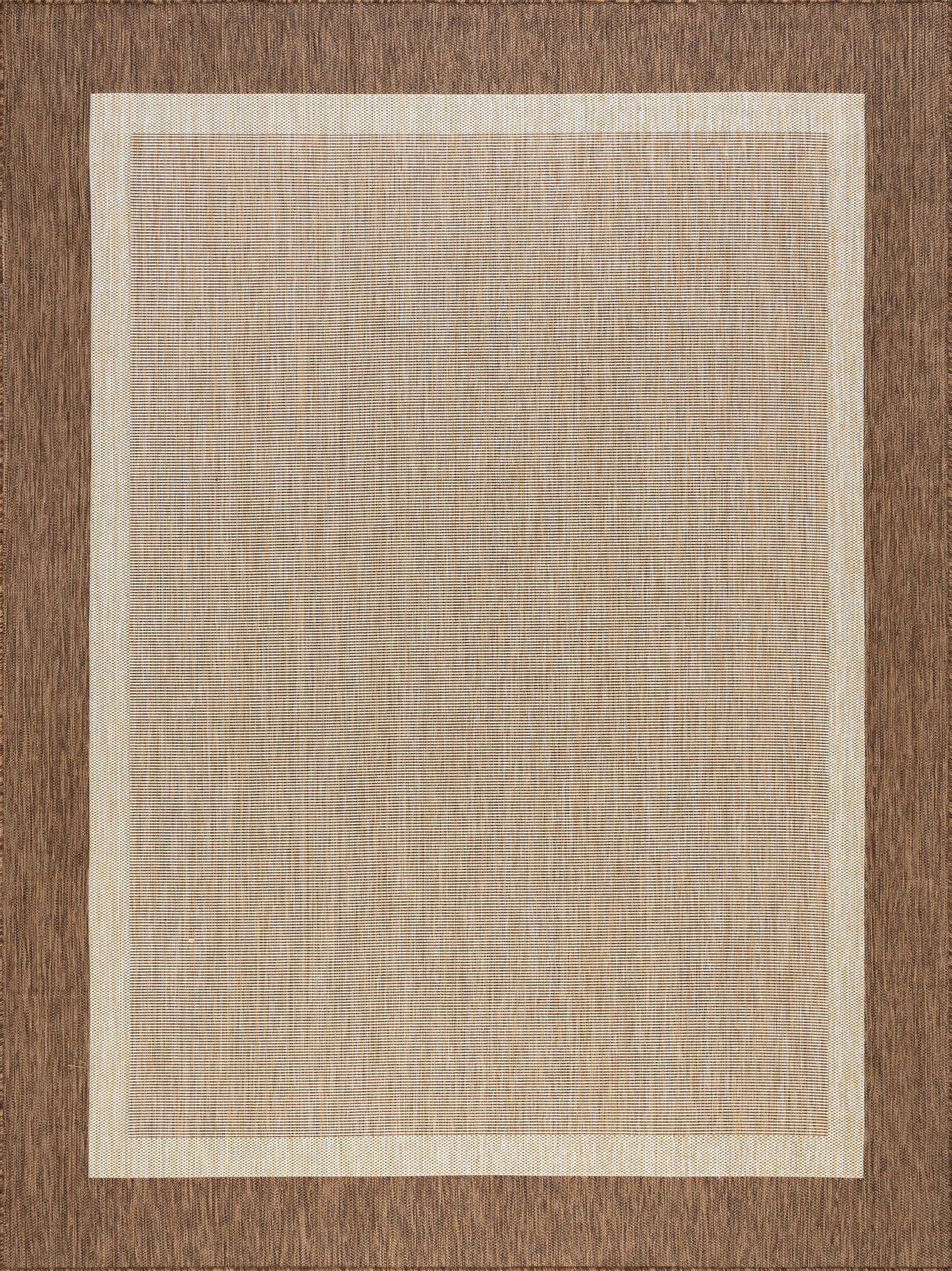 Tayse Solid Border Area Rug ECO12-Dania Transitional Flat Weave Indoor/Outdoor Polypropylene