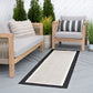 Tayse Solid Border Area Rug ECO12-Dania Transitional Flat Weave Indoor/Outdoor Polypropylene