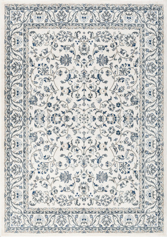 Tayse Floral Area Rug MDN46-Tessie Traditional Cut Pile Indoor Polypropylene