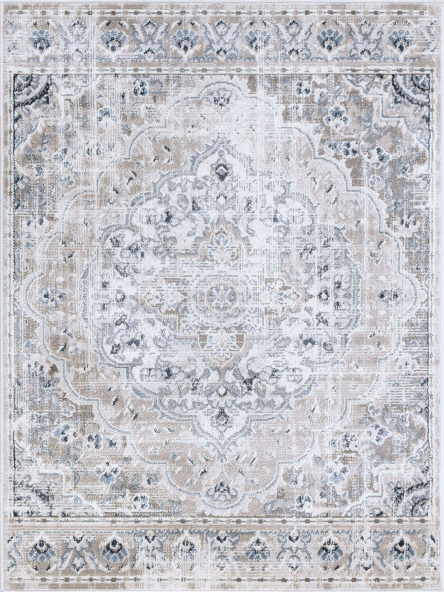 Tayse Medallion Area Rug NEX13-Harris Traditional Cut Pile Indoor Polypropylene