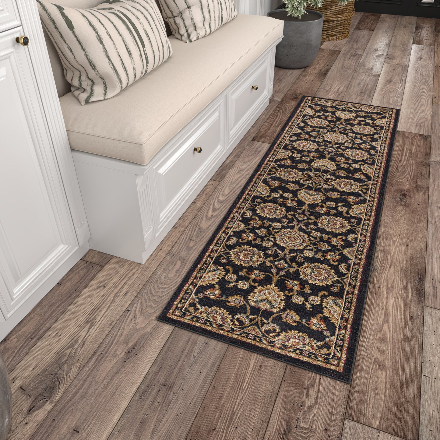 Tayse Border Area Rug SNS48-Charlotte Traditional Cut Pile Indoor Polypropylene