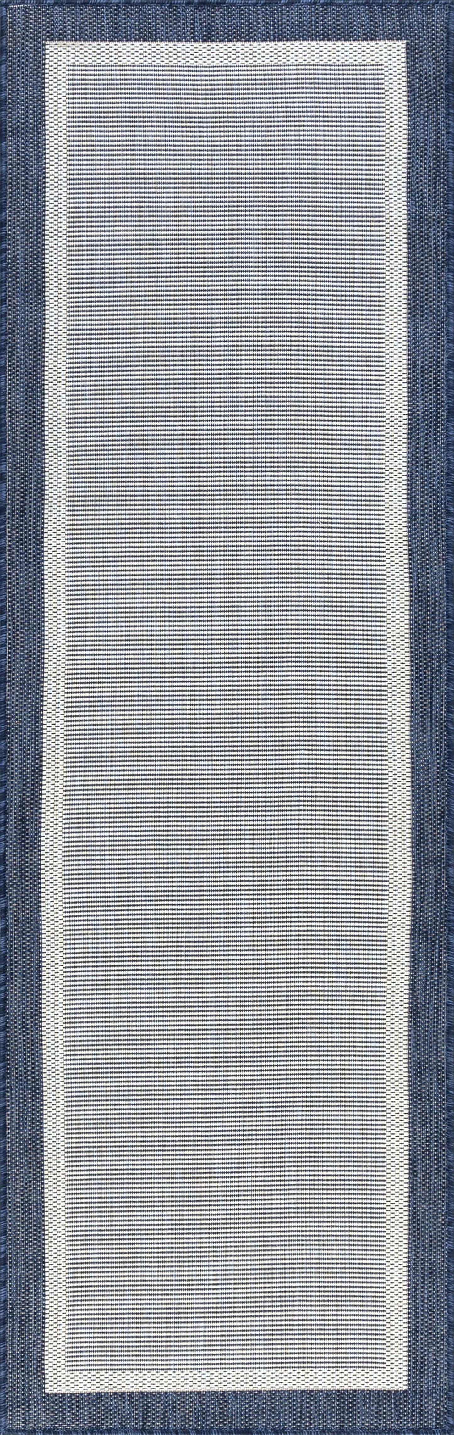 Tayse Solid Border Area Rug ECO12-Dania Transitional Flat Weave Indoor/Outdoor Polypropylene