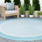 Tayse Solid Border Area Rug ECO12-Dania Transitional Flat Weave Indoor/Outdoor Polypropylene