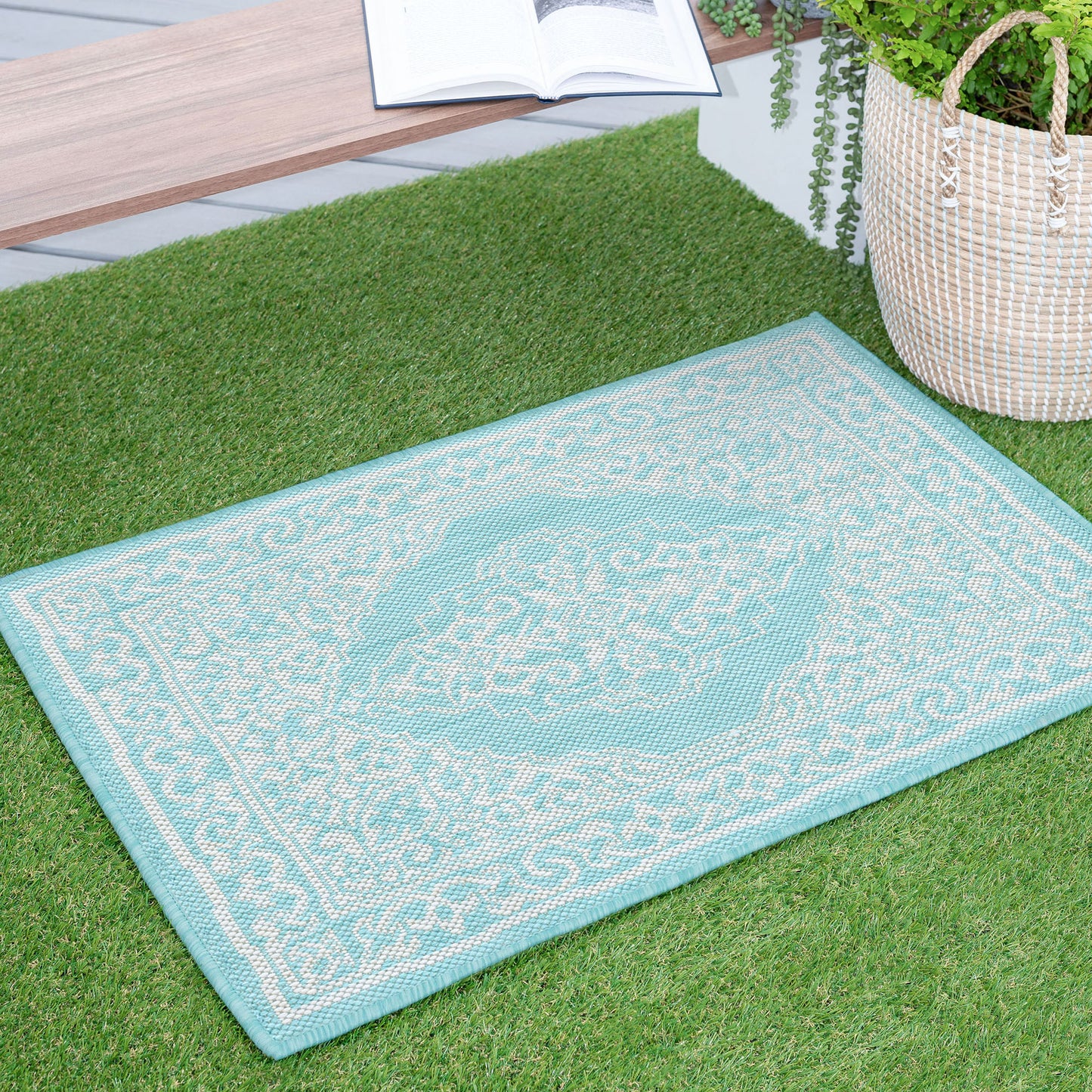 Tayse Floral Area Rug ECO16-Eamon Traditional Flat Weave Indoor/Outdoor Polypropylene