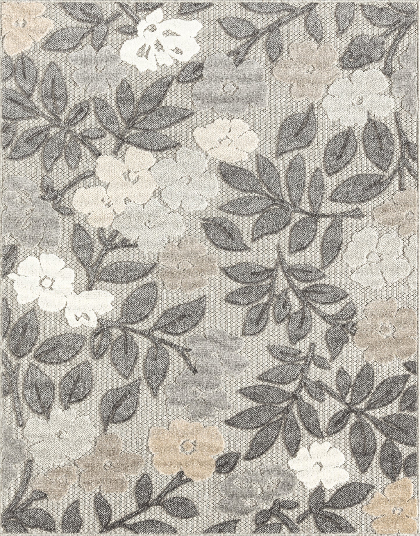 Tayse Floral Area Rug OAS15-Ostro Modern Cut & Flat Weave Indoor/Outdoor Polypropylene