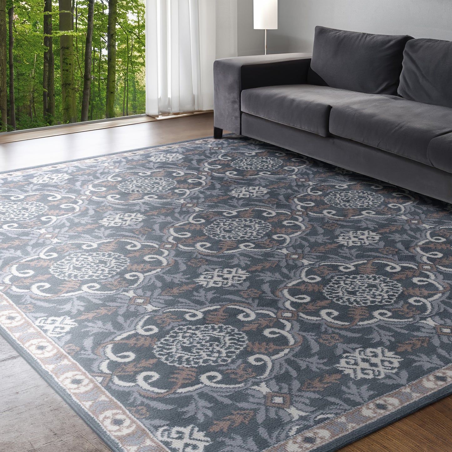 Tayse Damask Area Rug HMP38-Izel Traditional Cut Pile Indoor Polypropylene