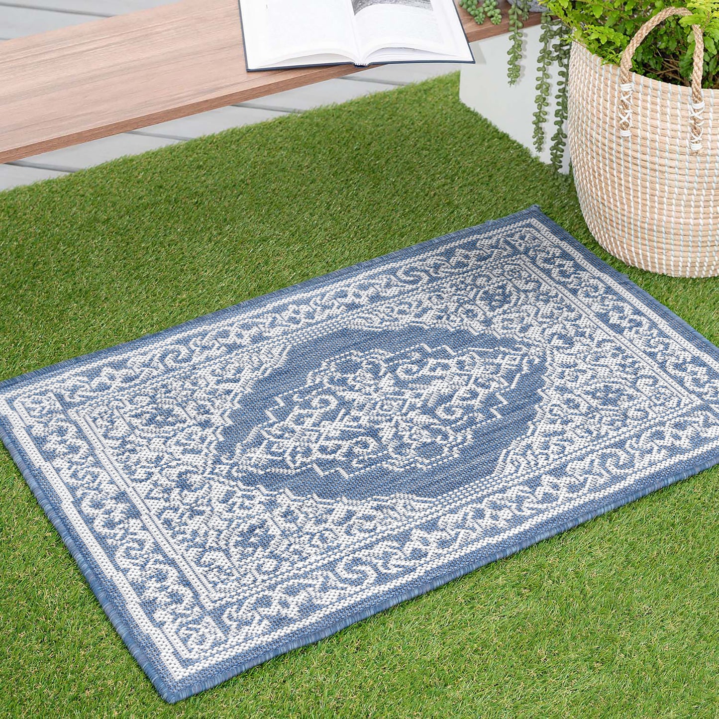 Tayse Floral Area Rug ECO16-Eamon Traditional Flat Weave Indoor/Outdoor Polypropylene