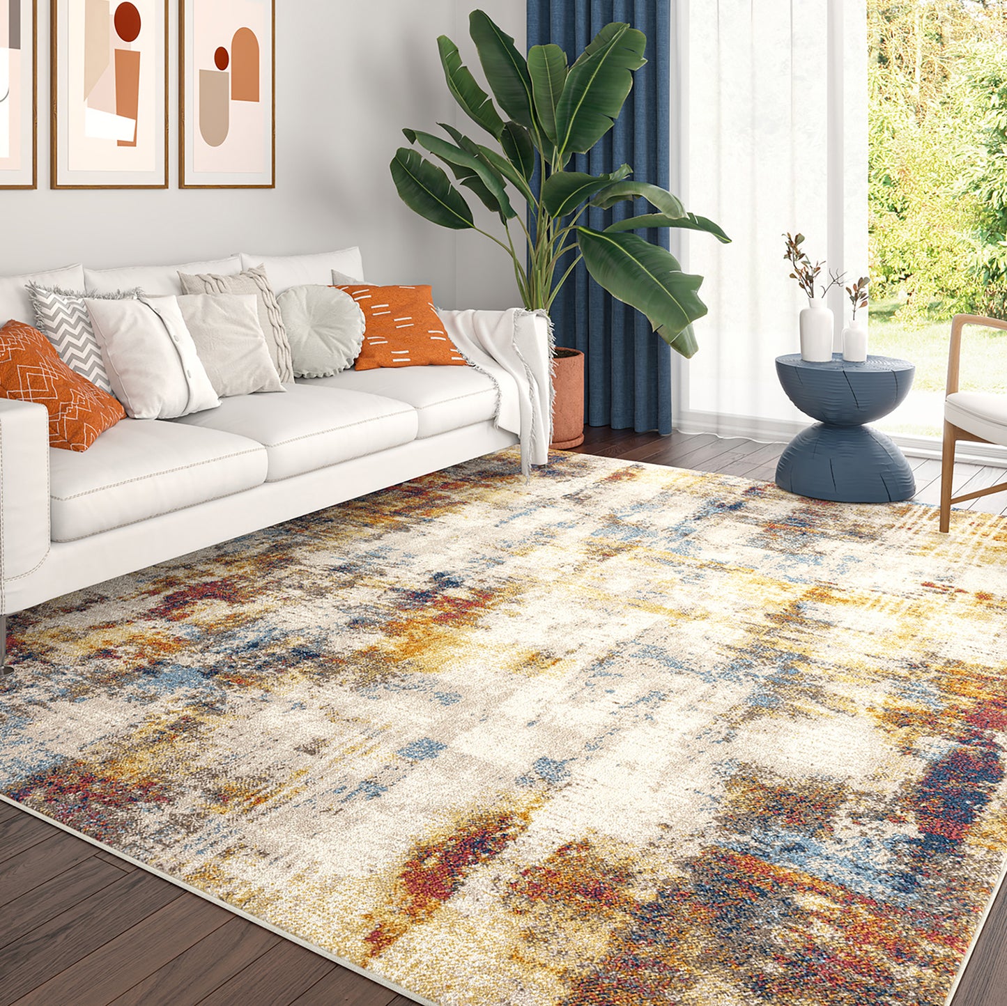 Tayse Abstract Area Rug CHL14-Clay Contemporary Cut Pile Indoor Polypropylene