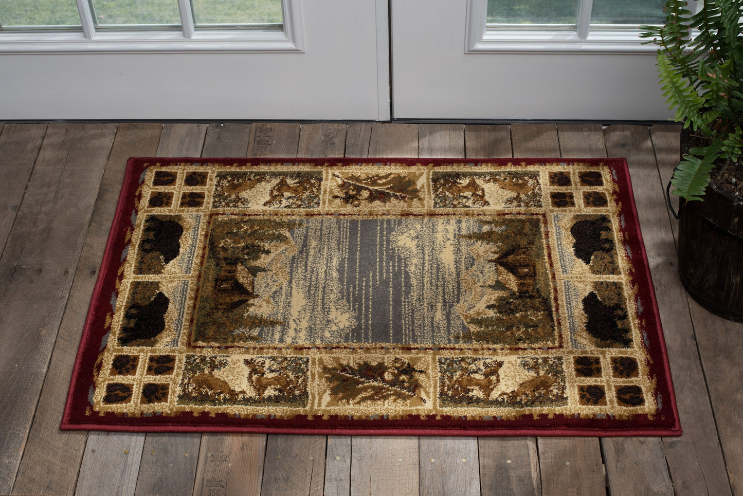 Tayse Lodge Area Rug NTR67-Lakeside Retreat Novelty Cut Pile Indoor Polypropylene