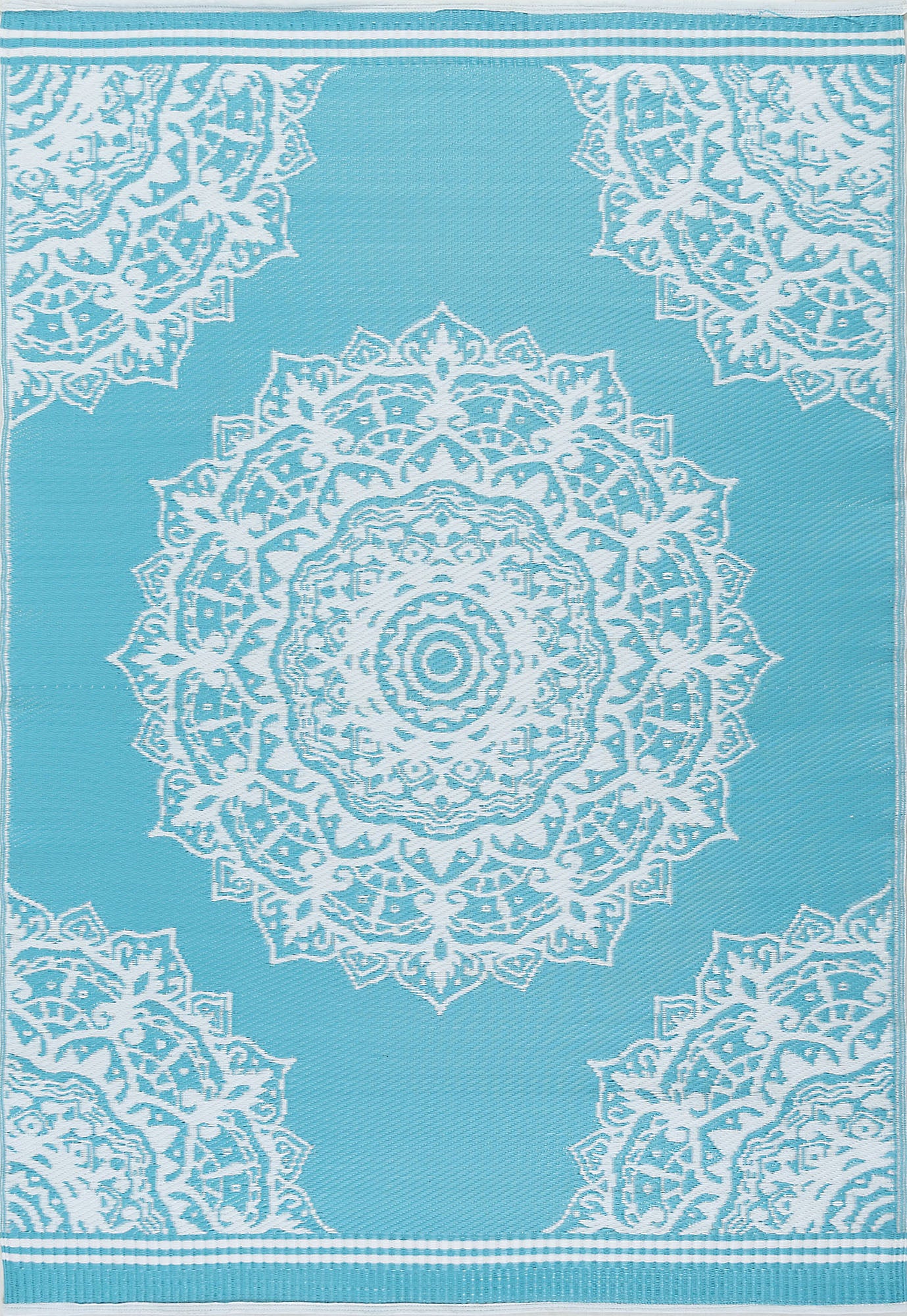 Tayse Medallion Area Rug SUN12-Anvi Traditional Flat Weave Indoor/Outdoor Polypropylene