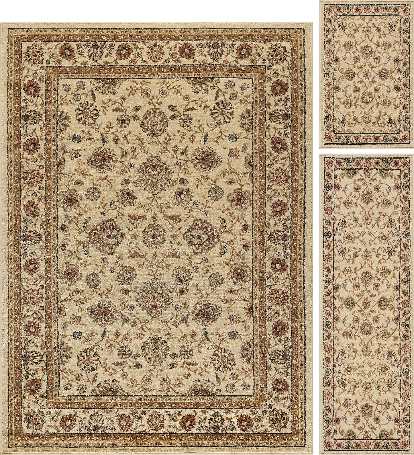 Tayse Floral Area Rug ELG51-Raleigh Traditional Cut Pile Indoor Polypropylene