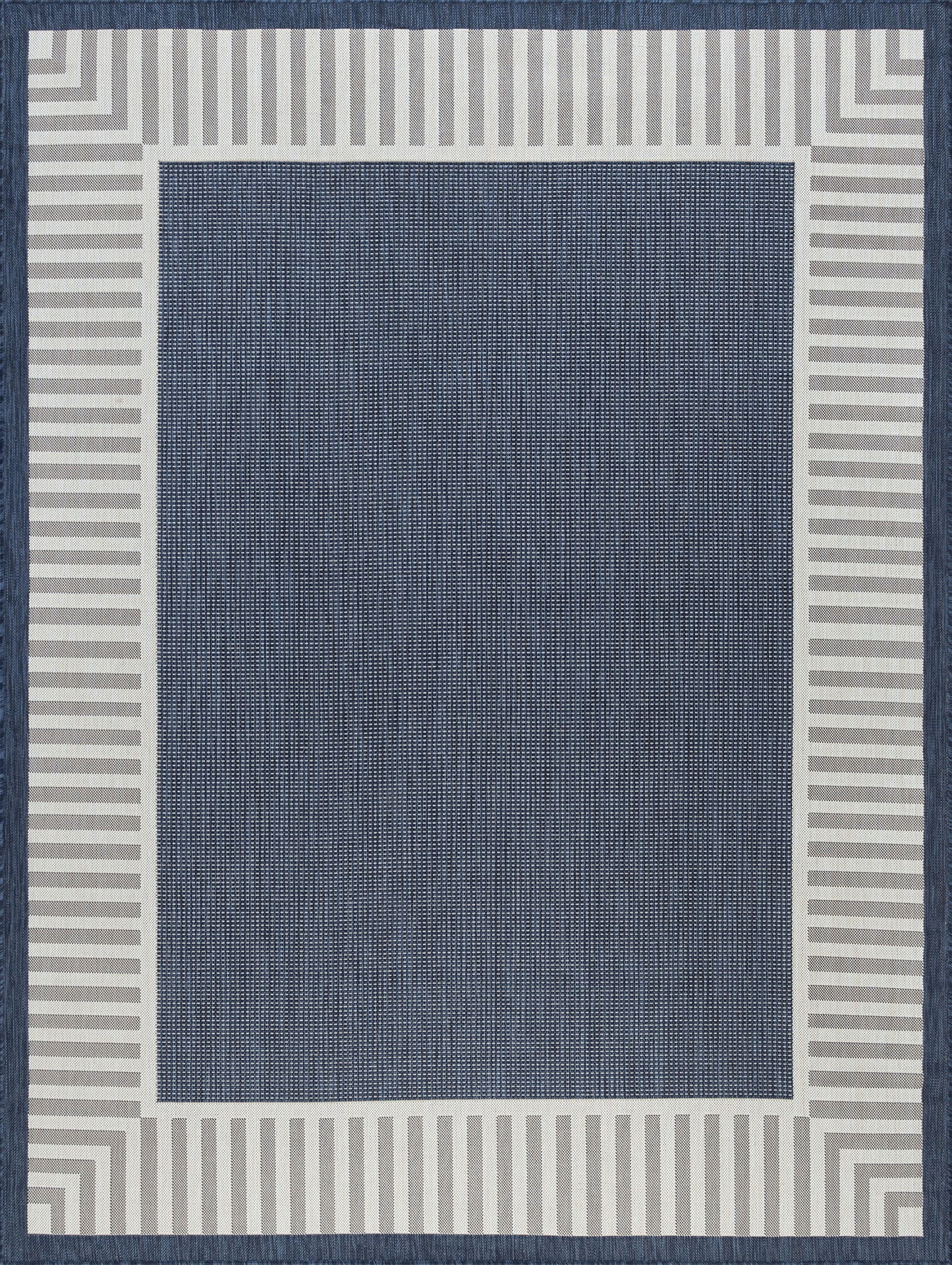 Tayse Striped Border Area Rug ECO11-Elgin Transitional Flat Weave Indoor/Outdoor Polypropylene