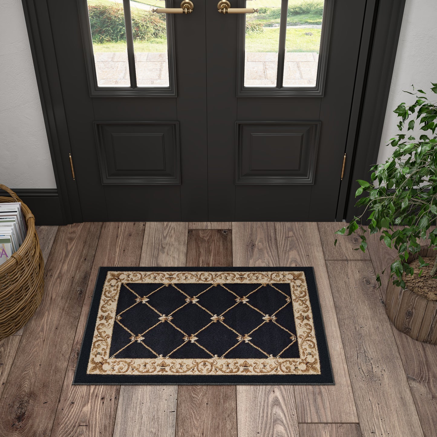 Tayse Border Area Rug SNS48-Orleans Traditional Cut Pile Indoor Polypropylene