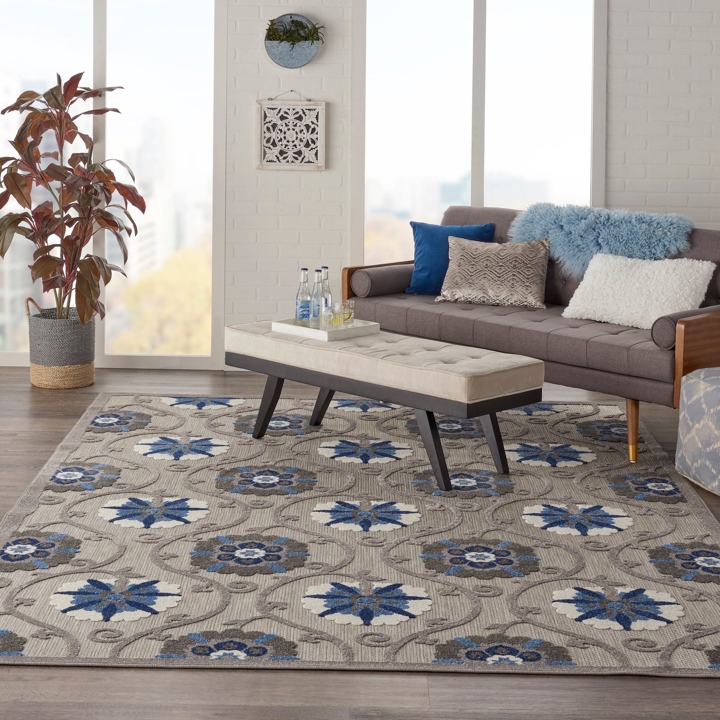 Aloha ALH19 Machine Made Synthetic Blend Indoor/Outdoor Area Rug By Nourison Home From Nourison Rugs