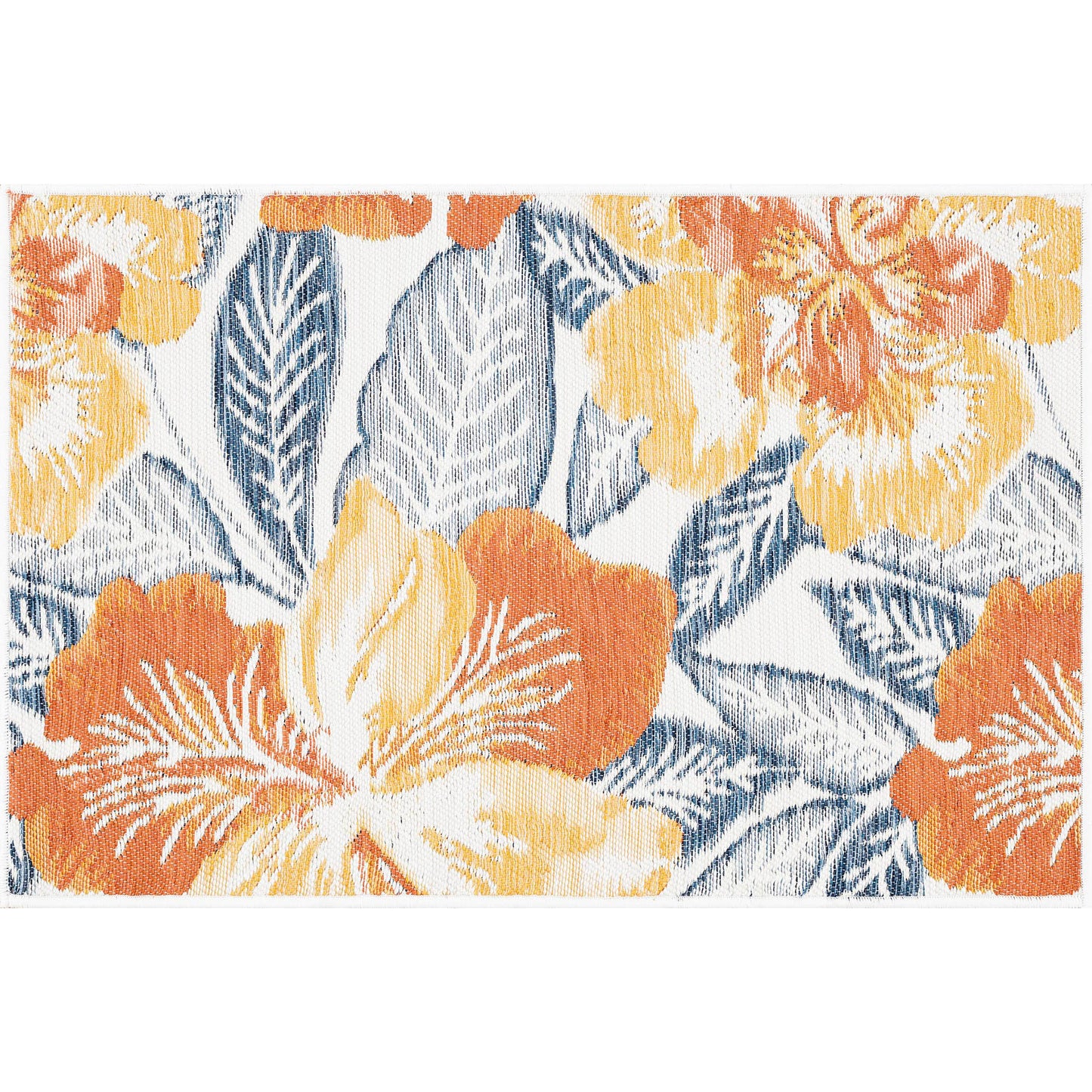 Tayse Floral Area Rug FLO14-Ramon Contemporary Flat Weave Indoor/Outdoor Polypropylene