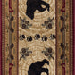 Tayse Lodge Area Rug NTR65-Black Bear Novelty Cut Pile Indoor Polypropylene