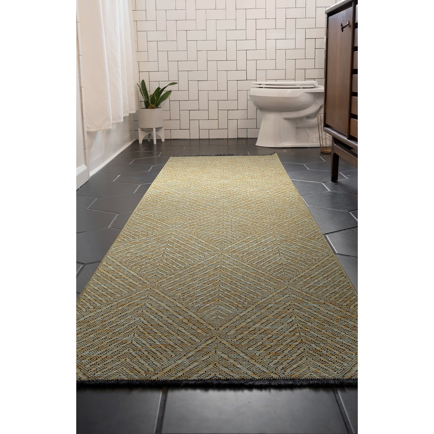 Tayse Diamond Area Rug ALM17-Alice Transitional Flat Weave Indoor Polyester & Cotton