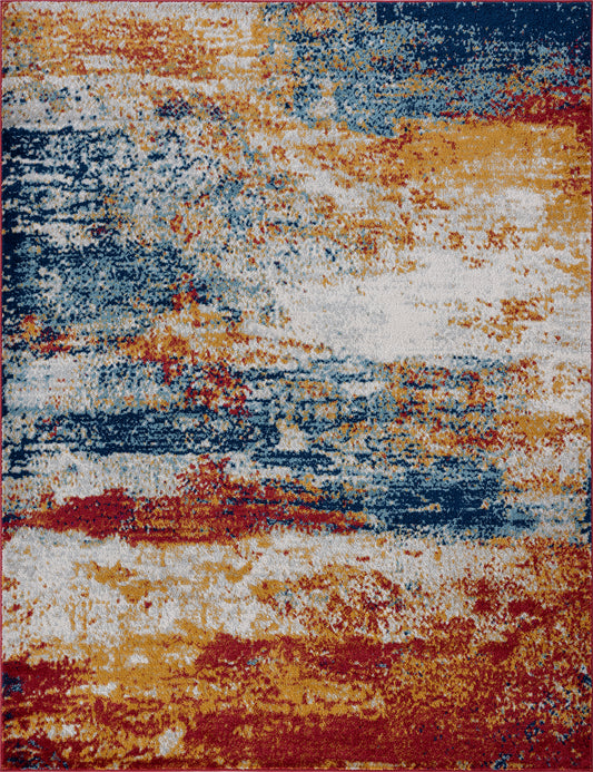 Tayse Abstract Area Rug DIA15-Flint Contemporary Cut Pile Indoor Polypropylene