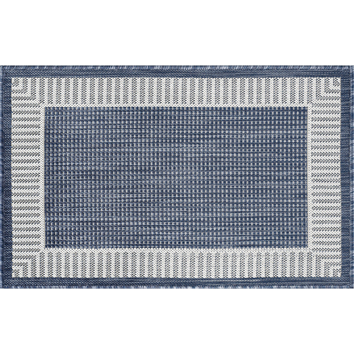 Tayse Striped Border Area Rug ECO11-Elgin Transitional Flat Weave Indoor/Outdoor Polypropylene