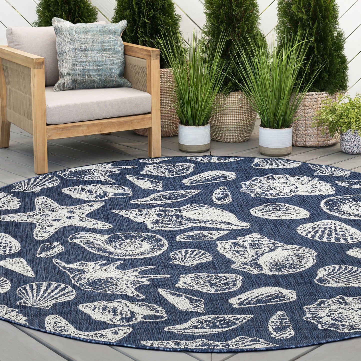 Tayse Coastal Area Rug ECO14-Sanibel Novelty Flat Weave Indoor/Outdoor Polypropylene