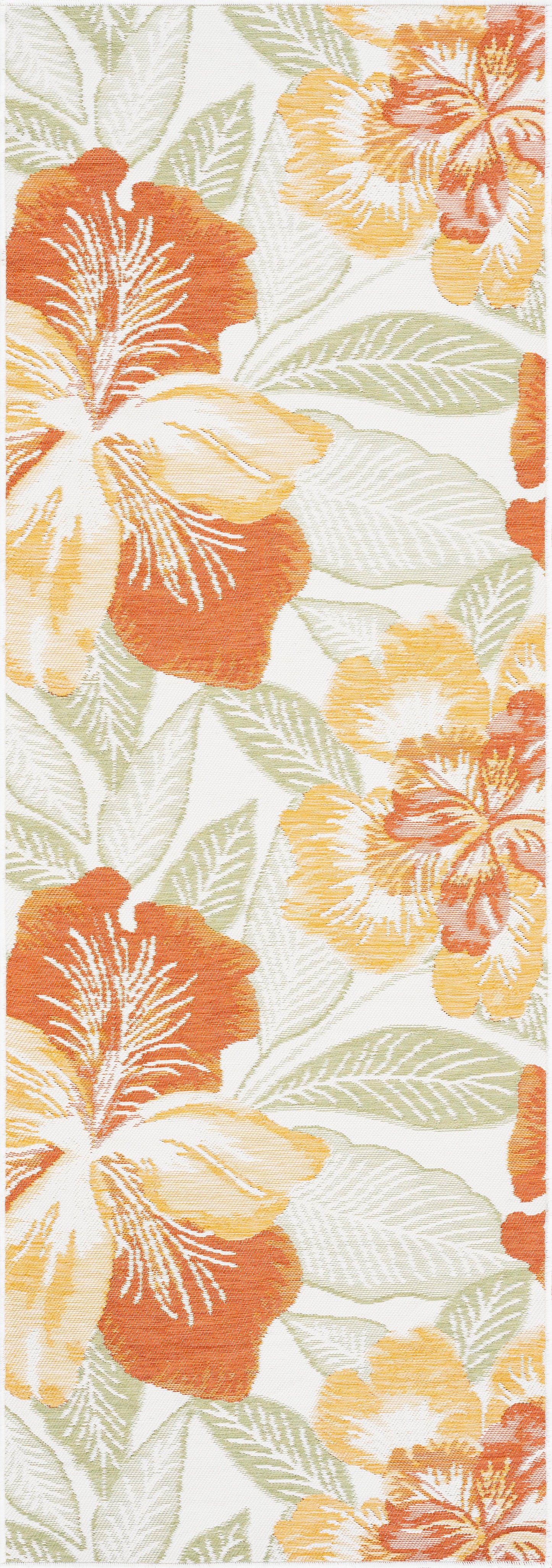 Tayse Floral Area Rug FLO14-Ramon Contemporary Flat Weave Indoor/Outdoor Polypropylene