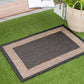 Tayse Striped Border Area Rug ECO11-Elgin Transitional Flat Weave Indoor/Outdoor Polypropylene