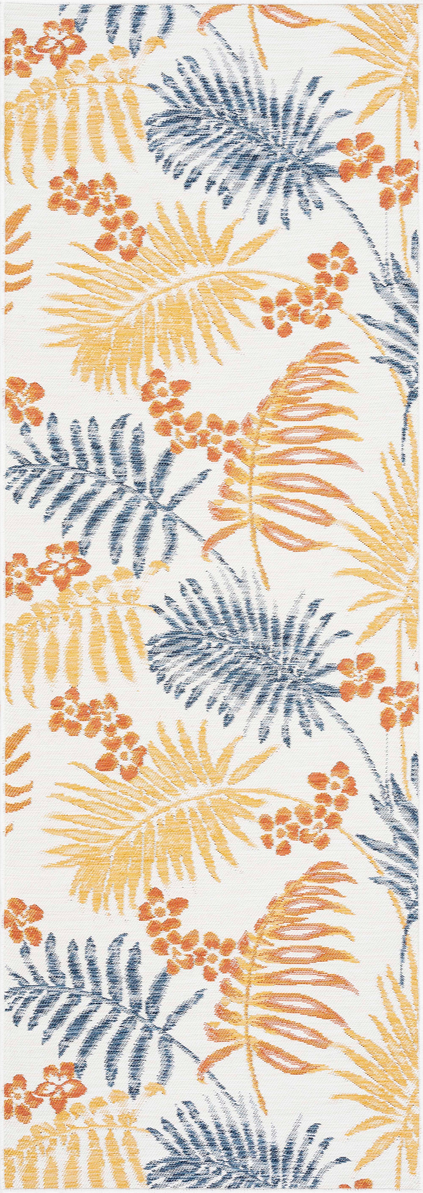 Tayse Floral Area Rug FLO12-Moreno Contemporary Flat Weave Indoor/Outdoor Polypropylene