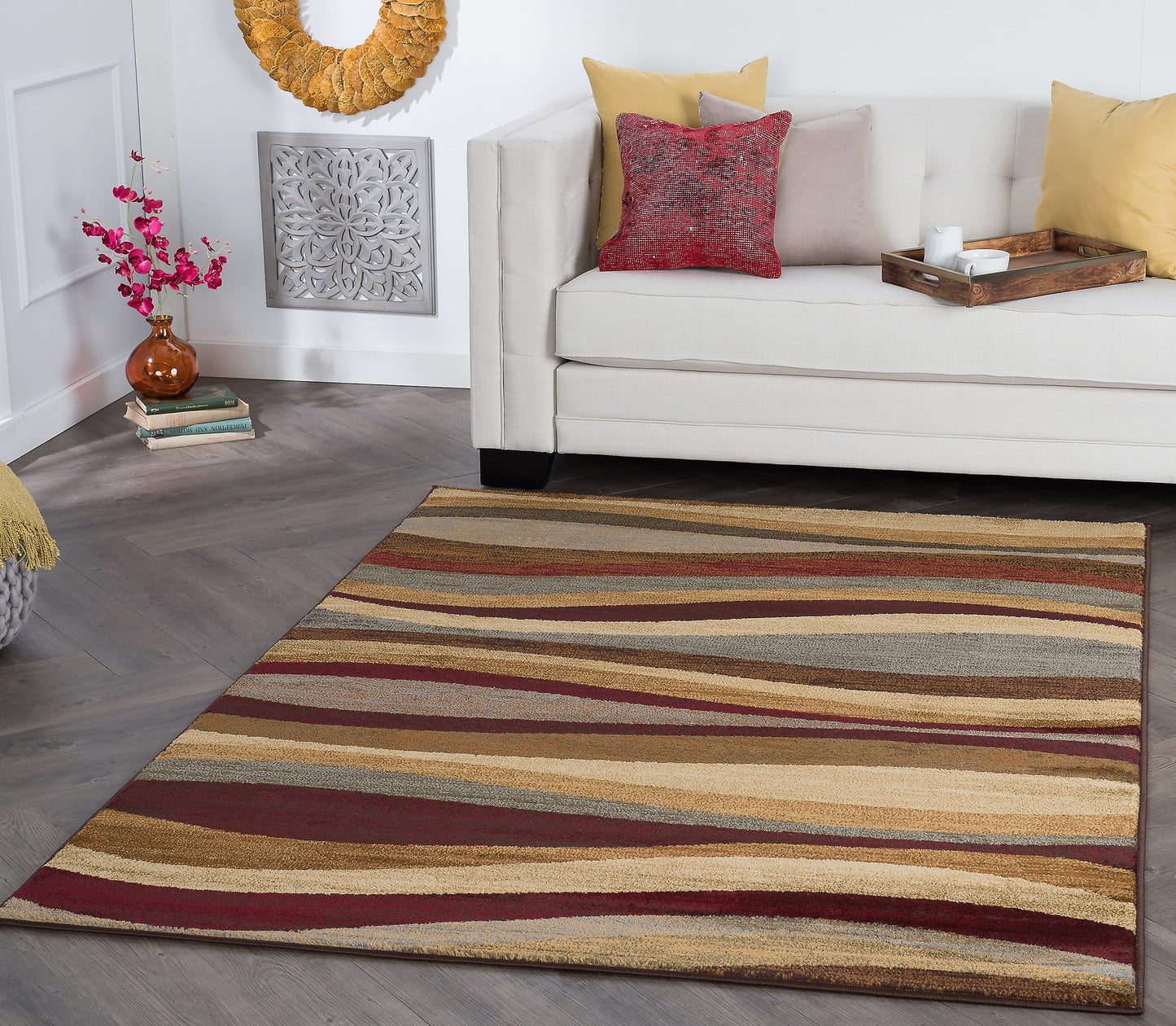 Tayse Abstract Area Rug ELG54-Norfolk Contemporary Cut Pile Indoor Polypropylene