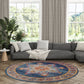 Tayse Medallion Area Rug DIA19-Mila Traditional Cut Pile Indoor Polypropylene