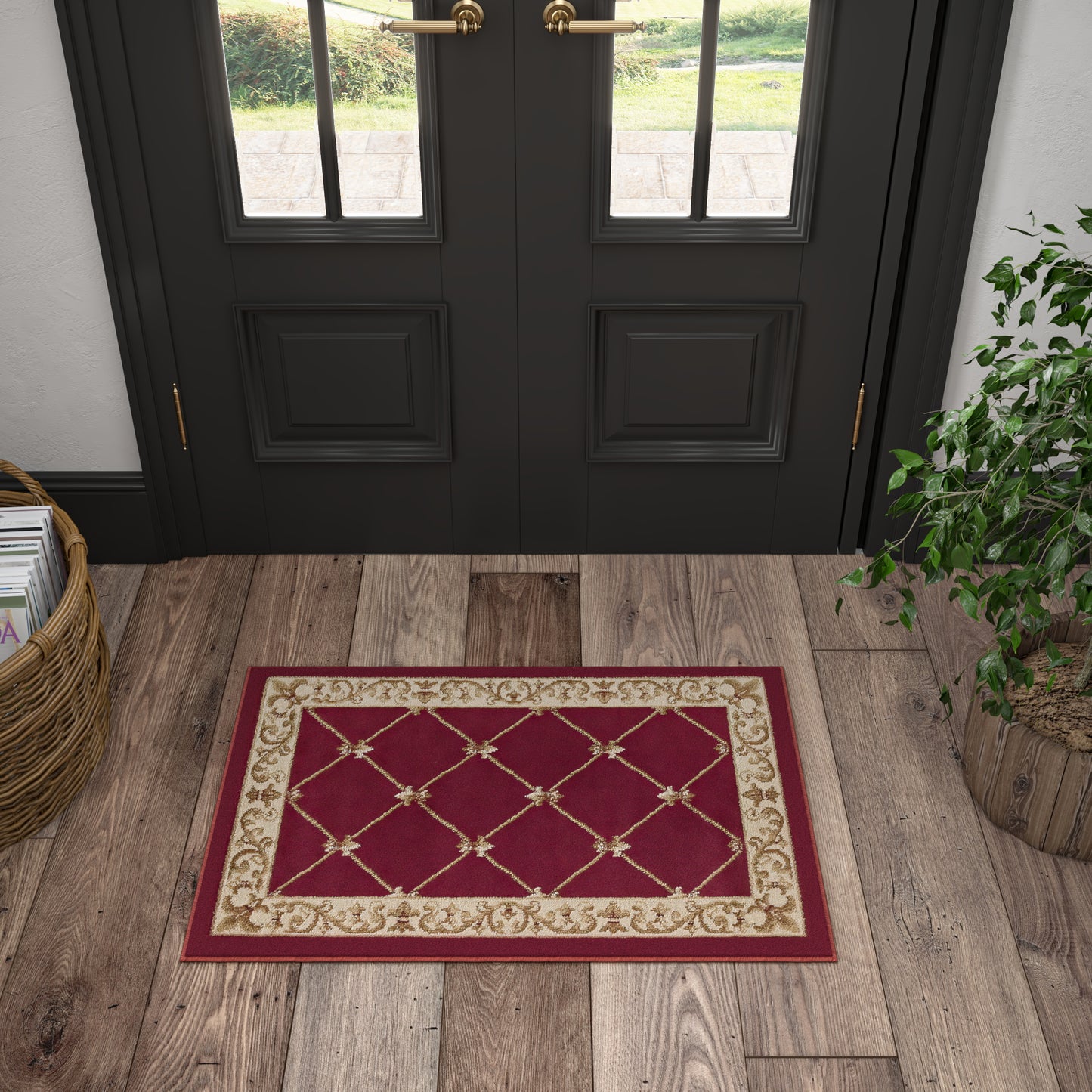 Tayse Border Area Rug SNS48-Orleans Traditional Cut Pile Indoor Polypropylene